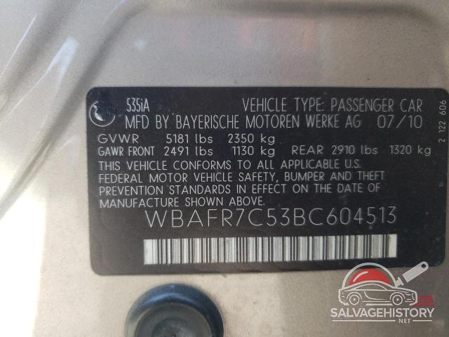 WBAFR7C53BC604513 2011 BMW 5 SERIES photo no. 12